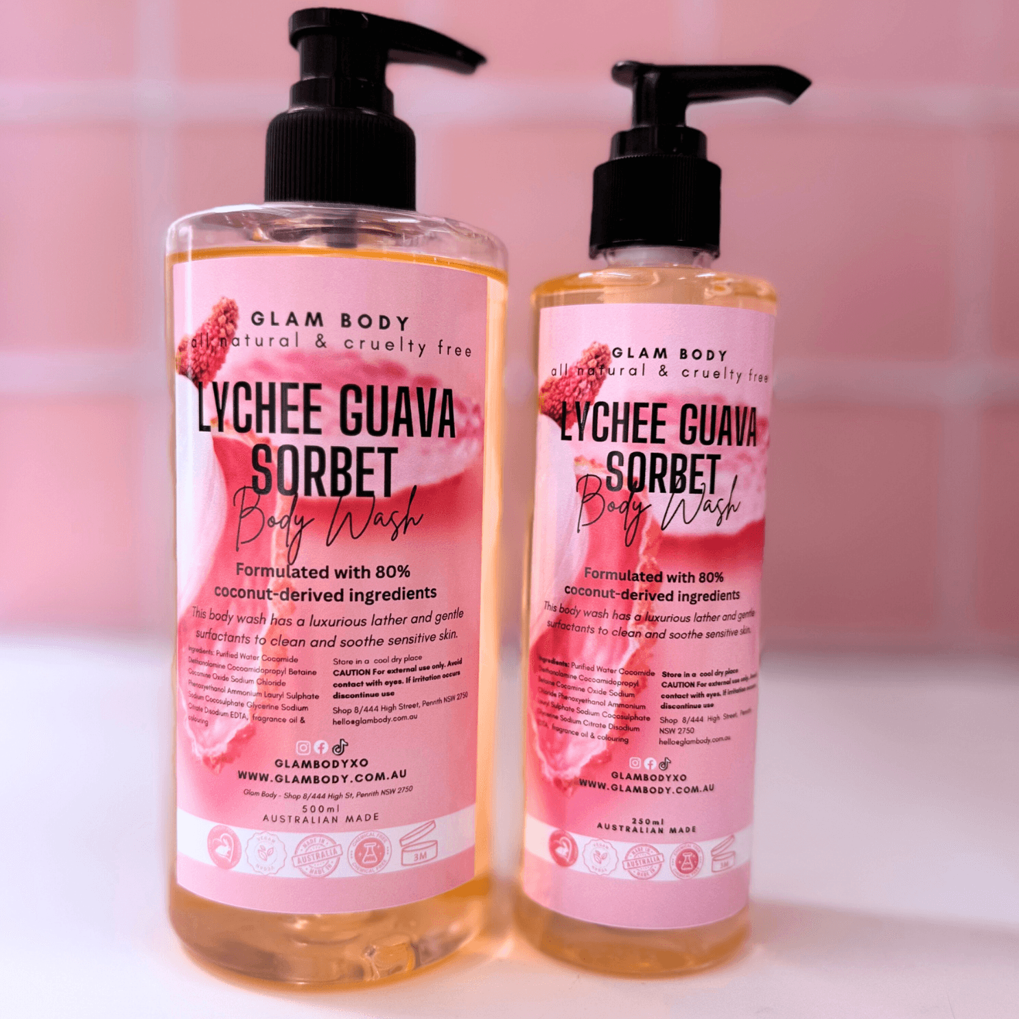 LYCHEE GUAVA SORBET BODY WASH - Glam Body