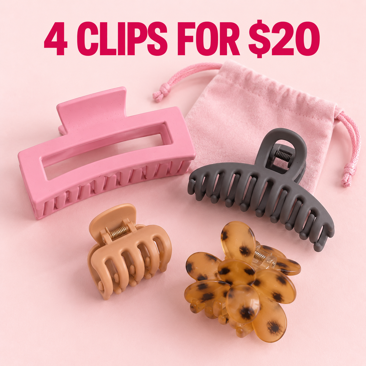 HAIR CLIP MYSTERY PACK – 4 for $20