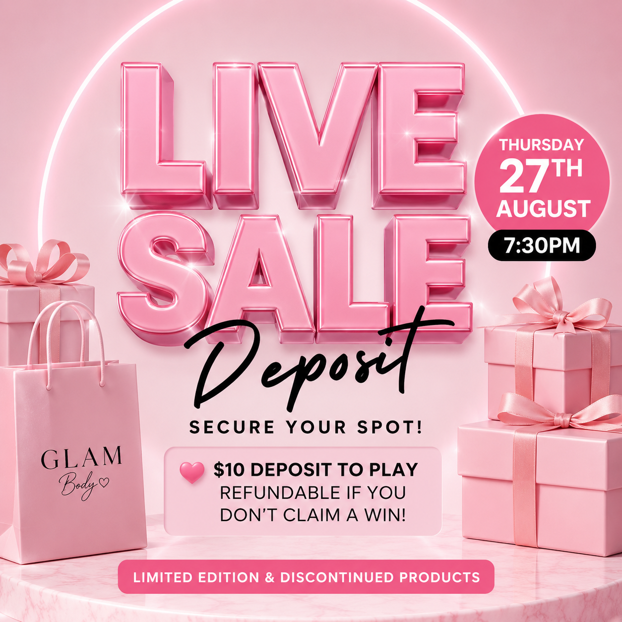 💖 GLAM BODY LIVE SALE DEPOSIT