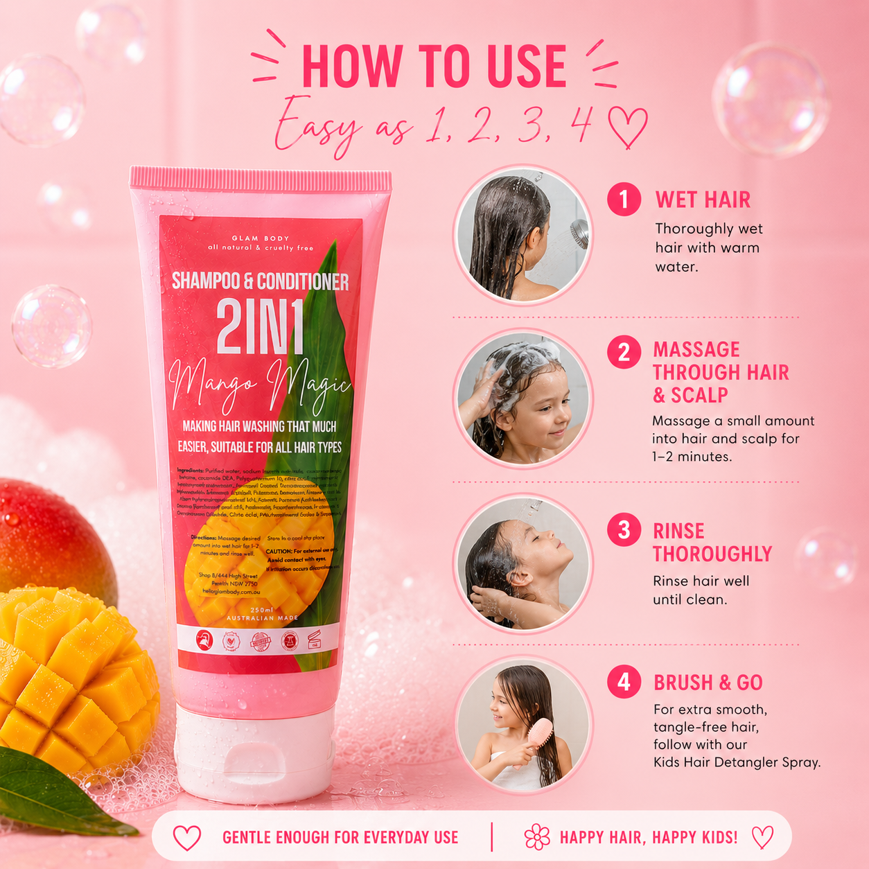Kids 2-in-1 Shampoo & Conditioner – No More Tangles