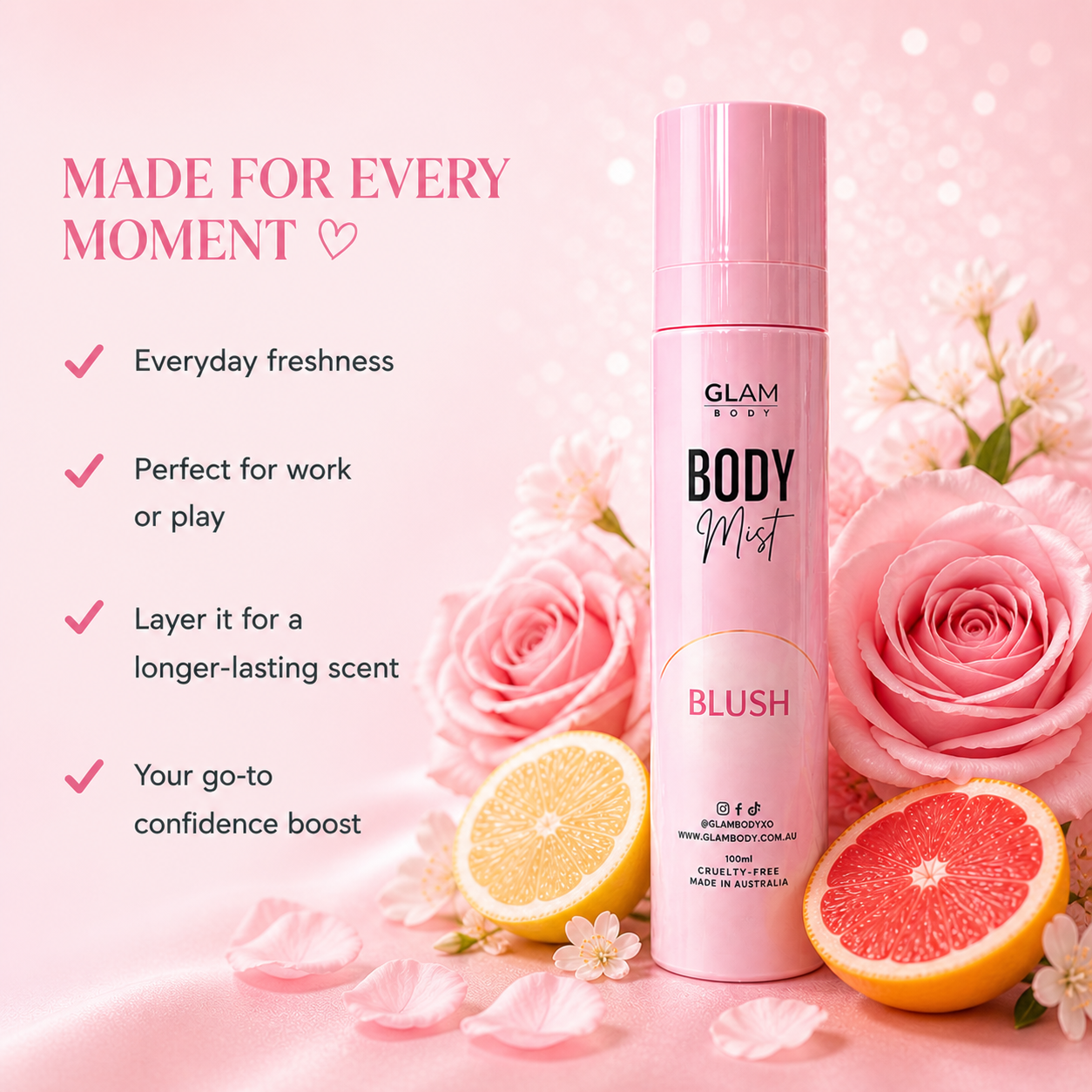 Blush Body Mist – Fresh Floral Perfume Spray