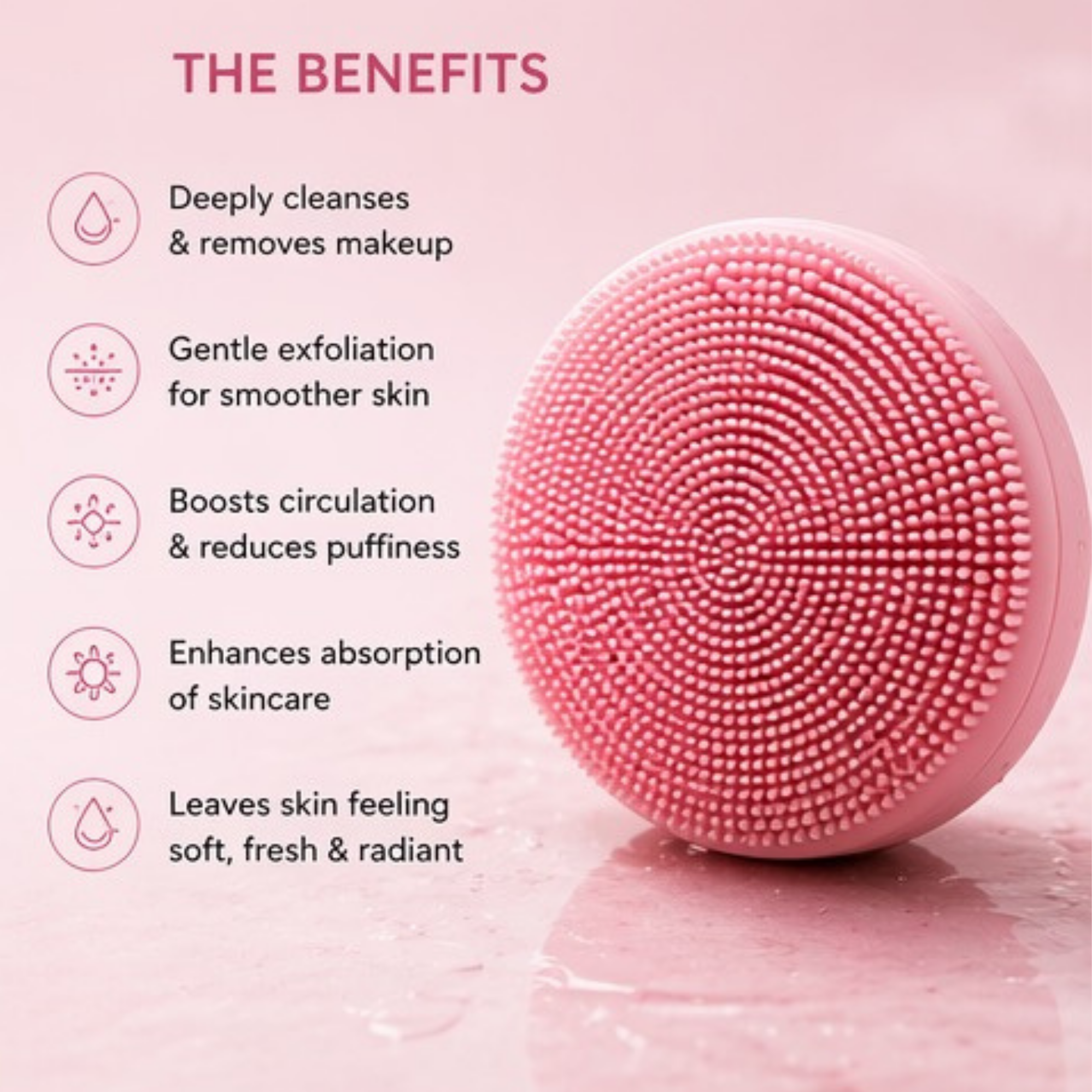 Facial Cleansing & Massage Device – LED Light Therapy Tool