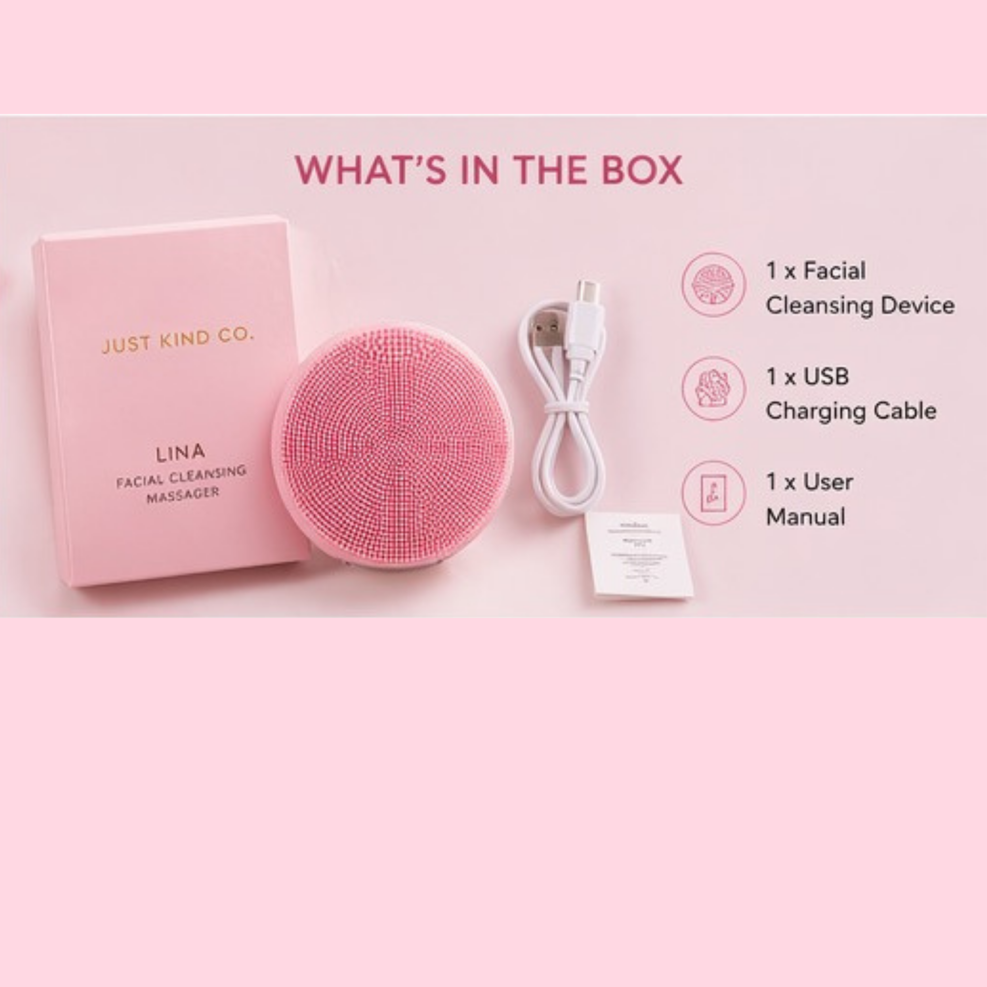 Facial Cleansing & Massage Device – LED Light Therapy Tool